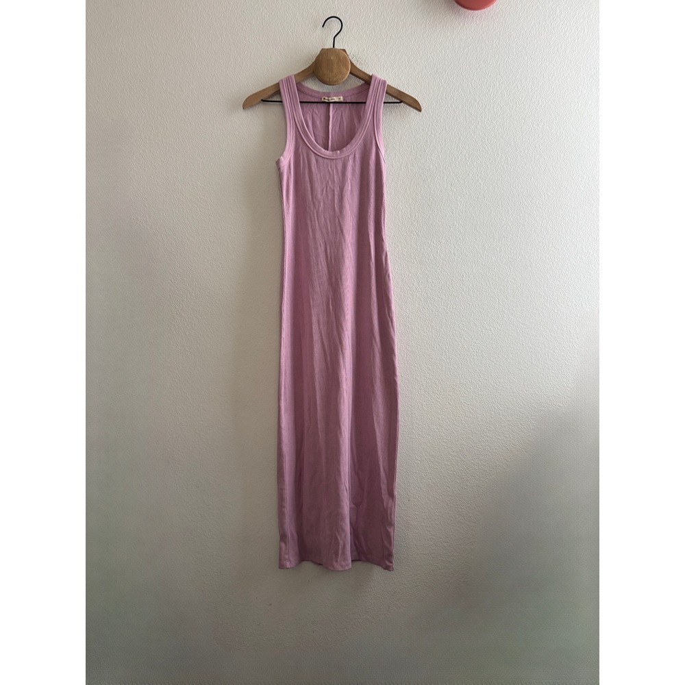 Marine Layer Womens Ribbed Tank Maxi Dress Purple Scoop Neck Size XS